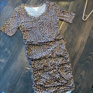 Maternity mid-length leopard dress